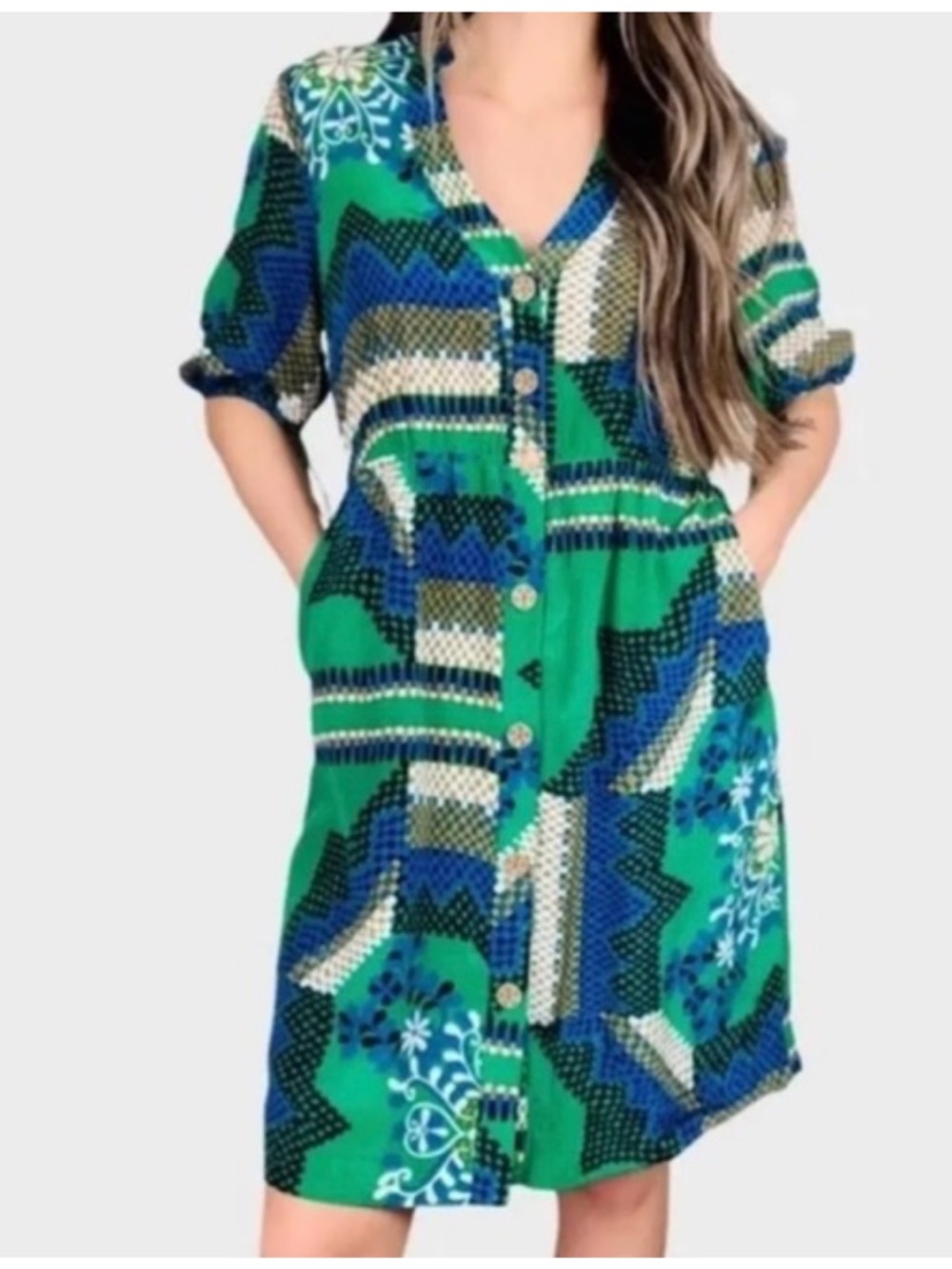 Anthropology Silk Rainforest Morning Shirtdress